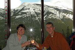 37 Charlotte Ryan And Jerome Ryan Enjoying An Apres Ski Drink At Rimrock Resort Hotel Overlooking Mount Rundle in Winter.jpg